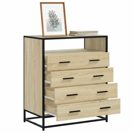 Cajonera de madera contrachapada roble sonoma 70x41x83,5 cm de , Cajoneras - Ref: Foro24-849090, Precio: 124,64 €, Descuento: %