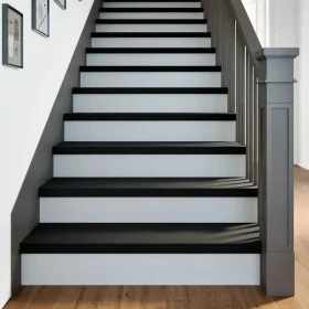 Peldaños de escalera 2 uds madera maciza roble marrón oscuro de , Alfombrillas para escalones - Ref: Foro24-3283799, Precio: ...