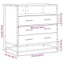 Cómoda de madera contrachapada roble ahumado 70x41x70 cm de , Cajoneras - Ref: Foro24-849086, Precio: 116,23 €, Descuento: %