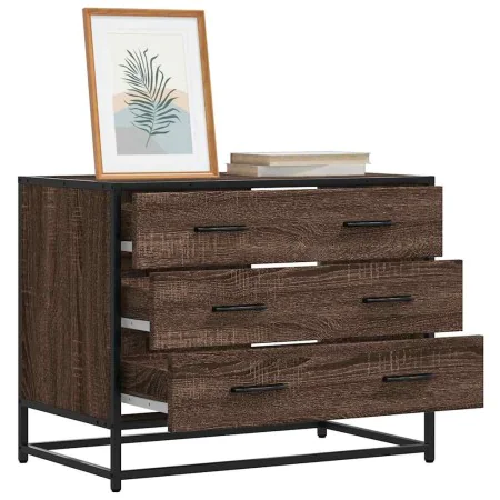 Cómoda de madera contrachapada roble marrón 70x41x56 cm de , Cajoneras - Ref: Foro24-849078, Precio: 91,52 €, Descuento: %