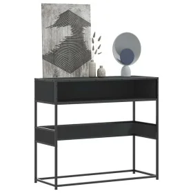 Mesa consola de madera contrachapada negro 90x35x80 cm de , Mesas auxiliares - Ref: Foro24-849169, Precio: 70,45 €, Descuento: %