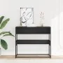 Mesa consola de madera contrachapada negro 90x35x80 cm de , Mesas auxiliares - Ref: Foro24-849169, Precio: 70,45 €, Descuento: %