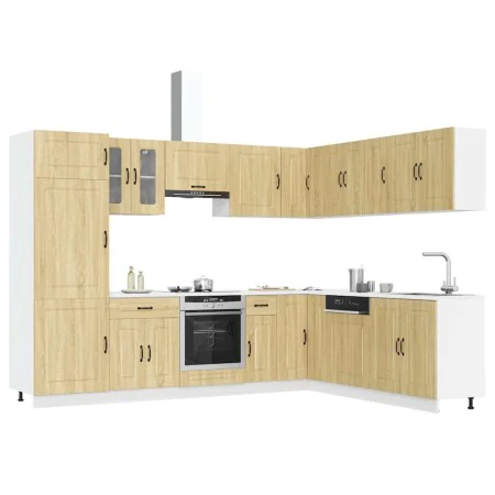 Mueble cocina Kalmar roble sonoma 14 pzas madera contrachapada de , Armarios de cocina - Ref: Foro24-3314974, Precio: 960,45 ...