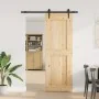 Puerta corredera con herrajes madera maciza de pino 80x210 cm de , Puertas - Ref: Foro24-3332737, Precio: 200,40 €, Descuento: %