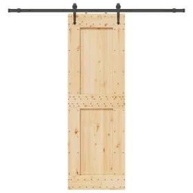 Puerta corredera con herrajes madera maciza de pino 70x210 cm de , Puertas - Ref: Foro24-3332742, Precio: 181,86 €, Descuento: %