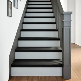Peldaños de escalera 12 uds madera maciza roble marrón oscuro de , Alfombrillas para escalones - Ref: Foro24-3283037, Precio:...