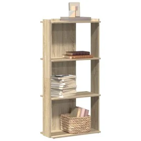 Librería 3 estantes madera ingeniería roble sonoma 60x30x120 cm de , Librerías y estanterías - Ref: Foro24-860267, Precio: 59...