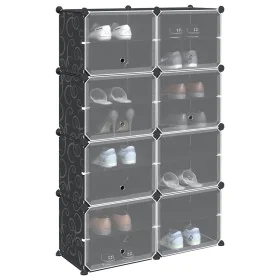 Estantería de cubos con 8 compartimentos y puertas PP negro de , Zapateros y organizadores de calzado - Ref: Foro24-4019579, ...