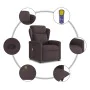 Sillón de masaje reclinable de tela marrón oscuro by , Armchairs - Ref: Foro24-4015591, Price: 201,69 €, Discount: %