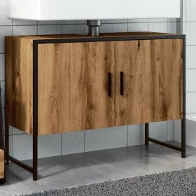 Mueble de lavabo madera de ingeniería roble artisan 80x33x60 cm de , Tocadores de baño - Ref: Foro24-857705, Precio: 72,67 €,...