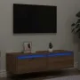 Mueble de TV con luces LED roble artisan 100X35,5x25 cm de , Muebles TV - Ref: Foro24-860246, Precio: 85,91 €, Descuento: %