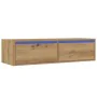 Mueble de TV con luces LED roble artisan 100X35,5x25 cm de , Muebles TV - Ref: Foro24-860246, Precio: 85,91 €, Descuento: %