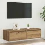 Mueble de TV con luces LED roble artisan 100X35,5x25 cm de , Muebles TV - Ref: Foro24-860246, Precio: 85,91 €, Descuento: %