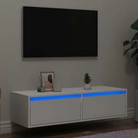Mueble de TV con luces LED blanco 100X35,5x25 cm de , Muebles TV - Ref: Foro24-860238, Precio: 78,25 €, Descuento: %