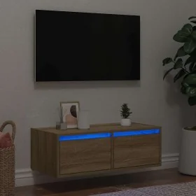 Mueble de TV con luces LED roble sonoma 75x35,5x25 cm de , Muebles TV - Ref: Foro24-860231, Precio: 67,03 €, Descuento: %