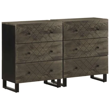 Aparadores 2 uds. madera maciza de mango negro 60x33x75 cm de , Taquillas y armarios de almacenamiento - Ref: Foro24-3309998,...