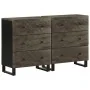 Aparadores 2 uds. madera maciza de mango negro 60x33x75 cm de , Taquillas y armarios de almacenamiento - Ref: Foro24-3309998,...