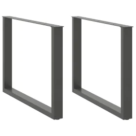Patas para mesa comedor forma U 2uds antracita 100x(72-73) cm by , Table legs - Ref: Foro24-4013198, Price: 104,71 €, Discoun...