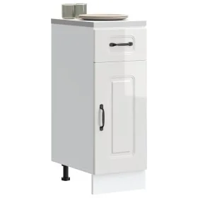 Mueble bajo cocina Kalmar madera ingeniería blanca alto brillo de , Armarios de cocina - Ref: Foro24-853459, Precio: 70,29 €,...