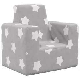 Sofá para niños felpa suave gris claro con estrellas by , Baby and Toddler Furniture - Ref: Foro24-4104790, Price: 35,70 €, D...