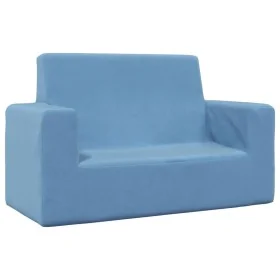 Sofá para niños de 2 plazas de felpa suave azul de , Mobiliario para bebés y niños pequeños - Ref: Foro24-4104800, Precio: 46...