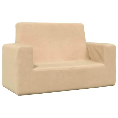Sofá para niños de 2 plazas de felpa suave color crema de , Mobiliario para bebés y niños pequeños - Ref: Foro24-4104799, Pre...