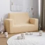 Sofá para niños de 2 plazas de felpa suave color crema de , Mobiliario para bebés y niños pequeños - Ref: Foro24-4104799, Pre...