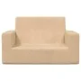 Sofá para niños de 2 plazas de felpa suave color crema de , Mobiliario para bebés y niños pequeños - Ref: Foro24-4104799, Pre...