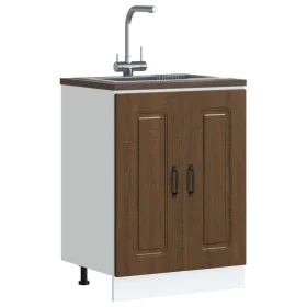 Mueble bajo para fregadero Kalmar roble marrón 60x46x81,5 cm de , Armarios de cocina - Ref: Foro24-853444, Precio: 79,42 €, D...