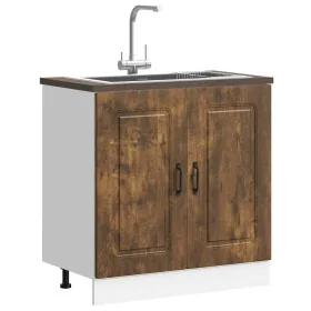 Mueble bajo para fregadero Kalmar roble ahumado 80x46x81,5 cm de , Armarios de cocina - Ref: Foro24-853452, Precio: 75,46 €, ...