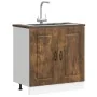 Mueble bajo para fregadero Kalmar roble ahumado 80x46x81,5 cm de , Armarios de cocina - Ref: Foro24-853452, Precio: 75,46 €, ...