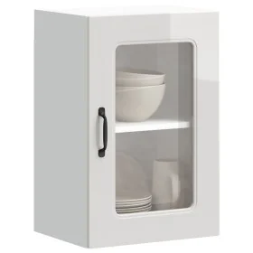 Armario pared cocina puerta cristal Kalmar blanca alto brillo de , Armarios de cocina - Ref: Foro24-853529, Precio: 64,09 €, ...