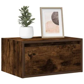 Mesita de noche de pared con luces LED roble ahumado de , Muebles TV - Ref: Foro24-860219, Precio: 53,41 €, Descuento: %