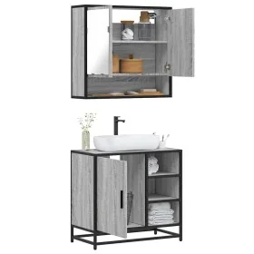 Set de muebles de baño 2 pzas madera contrachapada gris sonoma von , Badezimmermöbel - Ref: Foro24-3300938, Preis: 154,52 €, ...