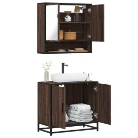 Set de muebles baño 2 pzas madera contrachapada marrón roble von , Badezimmermöbel - Ref: Foro24-3300919, Preis: 131,76 €, Ra...