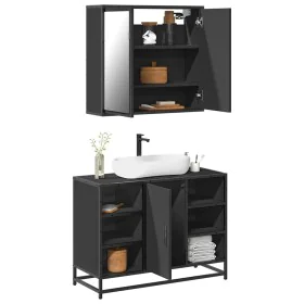 Juego de muebles de baño 2 pzas madera contrachapada negro de , Muebles de baño - Ref: Foro24-3300910, Precio: 155,34 €, Desc...