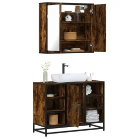 Set de muebles baño 2 pzas madera contrachapada roble ahumado de , Muebles de baño - Ref: Foro24-3300912, Precio: 148,52 €, D...
