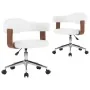 Sillas de comedor giratorias 2 uds madera curvada cuero blanco de vidaXL, Sillas de comedor - Ref: Foro24-3054893, Precio: 26...