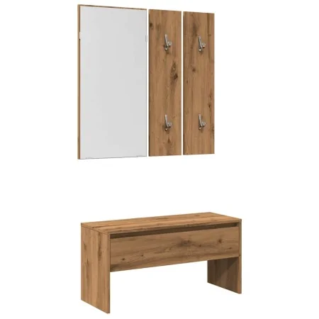 Set de muebles recibidor madera contrachapada roble artesanal by , Benches for halls and storage - Ref: Foro24-857020, Price:...