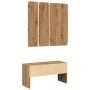 Set de muebles recibidor madera contrachapada roble artesanal by , Benches for halls and storage - Ref: Foro24-857020, Price:...
