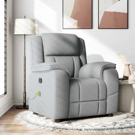 Sillón reclinable de masaje de tela gris claro de , Sillones - Ref: Foro24-4015710, Precio: 245,15 €, Descuento: %