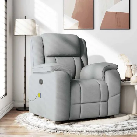 Sillón reclinable de masaje de tela gris claro de , Sillones - Ref: Foro24-4015710, Precio: 245,15 €, Descuento: %