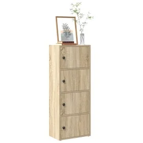 Estantería de madera de ingeniería gris hormigón 40x24x102 cm de , Librerías y estanterías - Ref: Foro24-860376, Precio: 68,5...