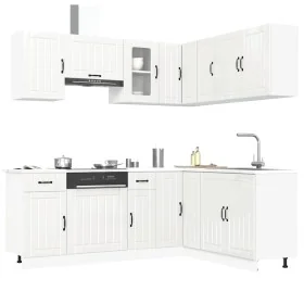 Mueble cocina Kalmar blanco brillo 11 pzas madera contrachapada de , Armarios de cocina - Ref: Foro24-3314943, Precio: 753,32...