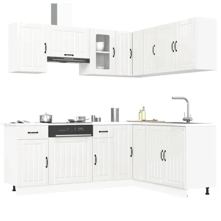 Mueble cocina Kalmar blanco brillo 11 pzas madera contrachapada de , Armarios de cocina - Ref: Foro24-3314943, Precio: 753,32...