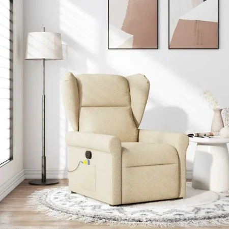 Sillón de masaje reclinable de tela crema by , Armchairs - Ref: Foro24-4015674, Price: 225,67 €, Discount: %