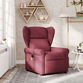 Sillón de masaje reclinable de tela color vino tinto de , Sillones - Ref: Foro24-4015669, Precio: 207,33 €, Descuento: %