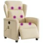 Sillón reclinable de masaje eléctrico tela color crema de , Sillones - Ref: Foro24-3303132, Precio: 269,58 €, Descuento: %