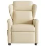 Sillón reclinable de masaje eléctrico tela color crema de , Sillones - Ref: Foro24-3303132, Precio: 269,58 €, Descuento: %