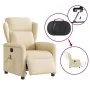 Sillón reclinable de masaje eléctrico tela color crema de , Sillones - Ref: Foro24-3303132, Precio: 269,58 €, Descuento: %